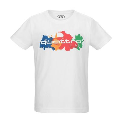 Resim Audi quattro T-shirt, Çocuk, Beyaz