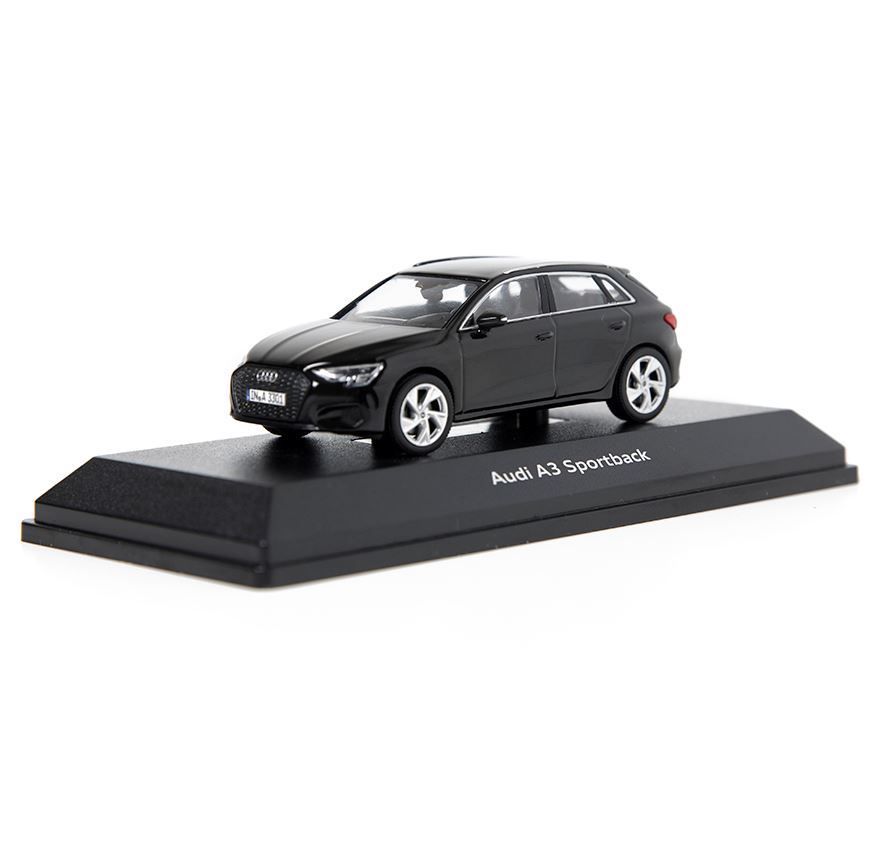 Audi A3 Sportback, Model Araç, Myth Siyah, 1:43